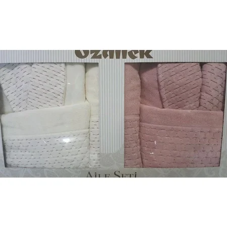 

zdilek Adria Cream Cinnamon Pink Family Robe Set zdilek Bathrobe T 237900661