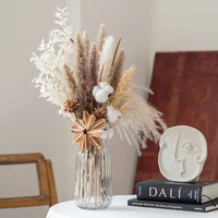 1 set dried flower natural pampas grass decor wedding flower bouquet phragmites reed plants christmas home living room decor