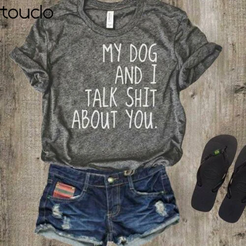 Женская футболка с надписью My Dog And I Talk Sh S 3XL из 100% хлопка|Мужские футболки| |