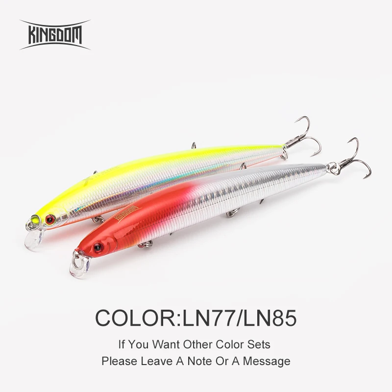 Kingdom Floating Minnow морская Рыбная приманка вобблер погремушка звук жесткая приманка искусственная Джеркбейт модель 5333 120 м, 14,5 г/143 мм, 21 г - Цвет: LN77LN85