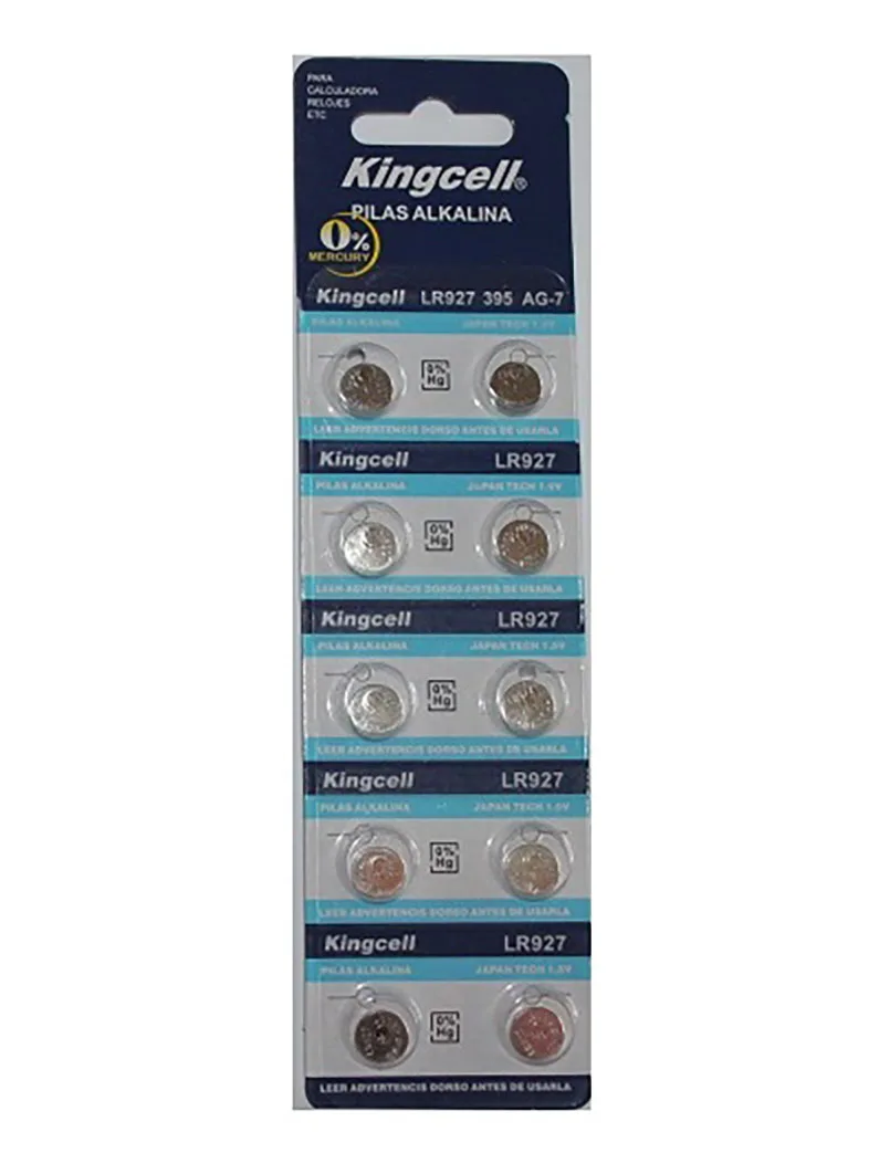 10 щелочных кнопочных батарей AG7 LR927 395 SR927 195 Kingcell блистерная батарея шт. 1 5 В |