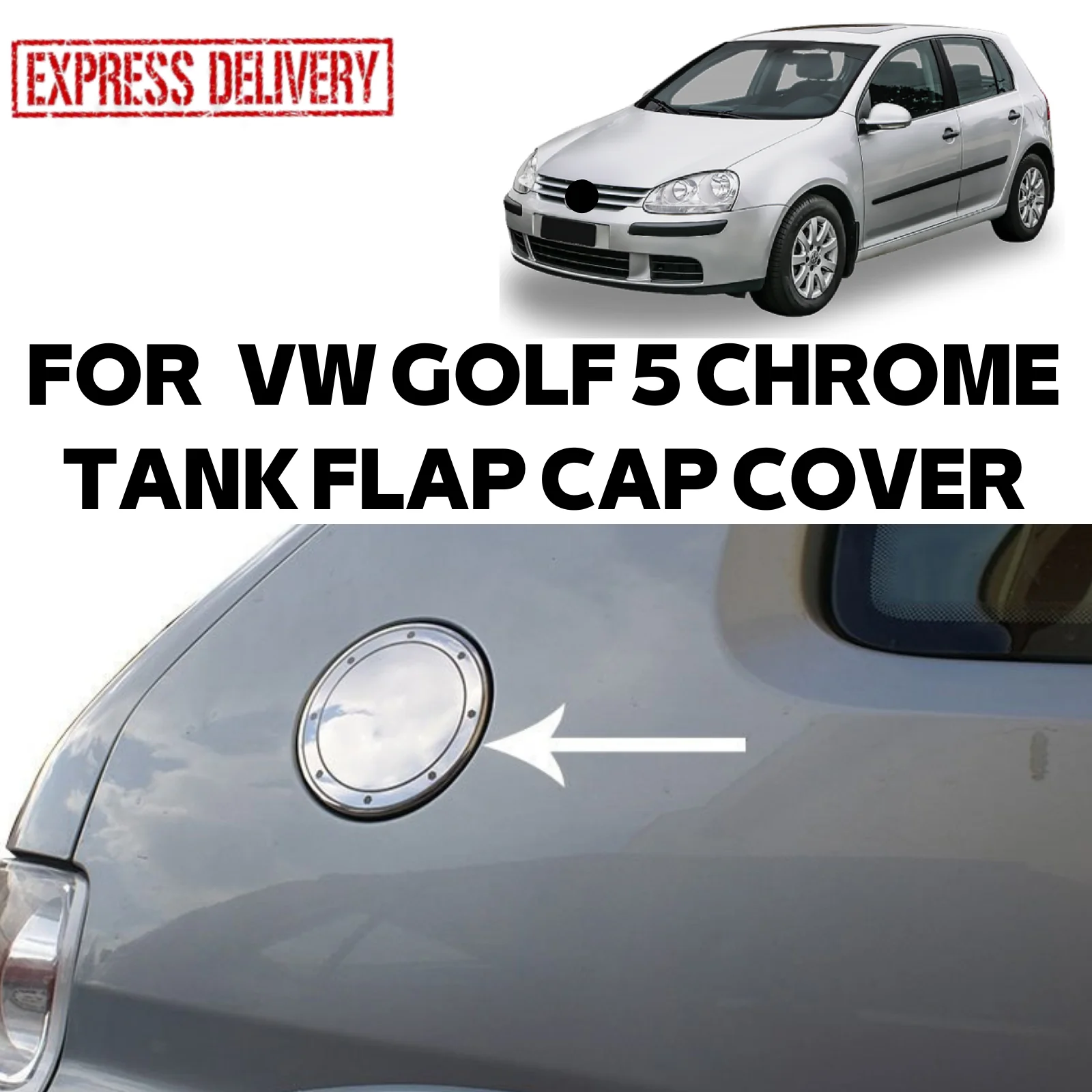 

FOR VW GOLF 5 MK5 2003-2008 CHROME FUEL GAS GASOLINE DIESEL WAREHOUSE DOOR FLAP COVER STAINLESS STEEL ACCESSORY PROTECTION TEETH PIECE EKİPMAN