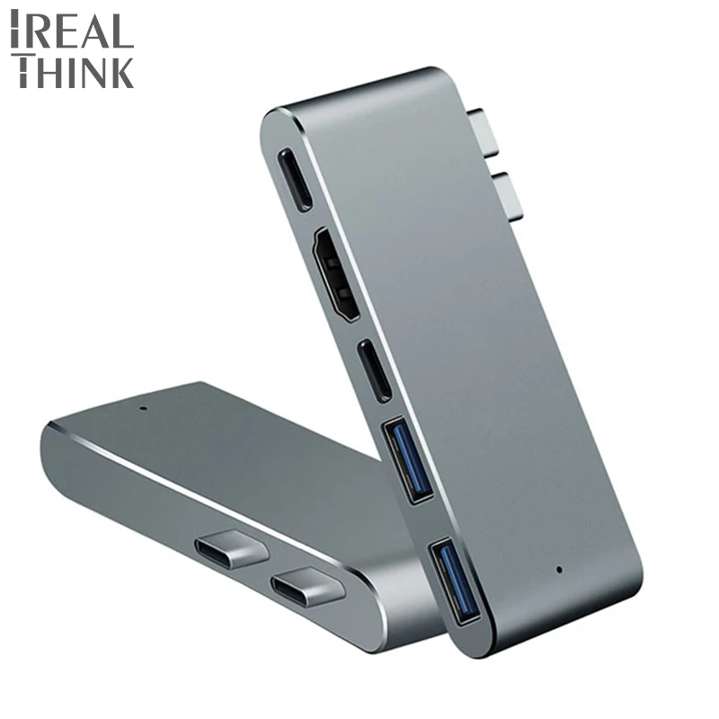 IREALTHINK концентратор Dual USB C Тип c адаптер Thunderbolt 3 Macbbok Pro док станция для сплиттер usb