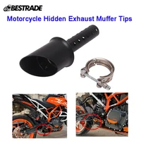 motorcycle black muffler hidden exhaust muffer pipe tail tip db killer modified for duke 250 390 rc390 2017 2020 stainless steel