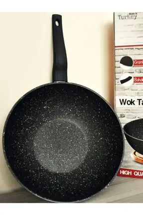 

Гранит антипригарный черный и серый цвет Стильный 28 см woks