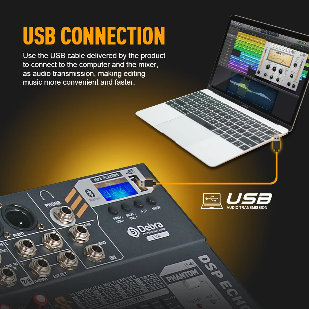 Debra Audio EVA-6 6-канальный аудиомиксер DJ & Studio консольный микшер система Встроенный
