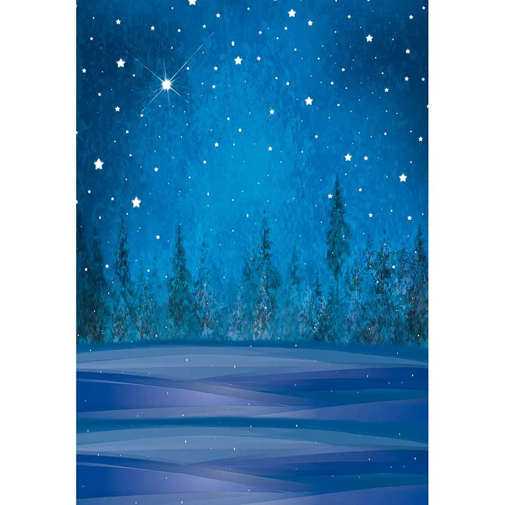 Allenjoy Рождественский Фотофон новогодний зимний Звездный ночной сосновый лес