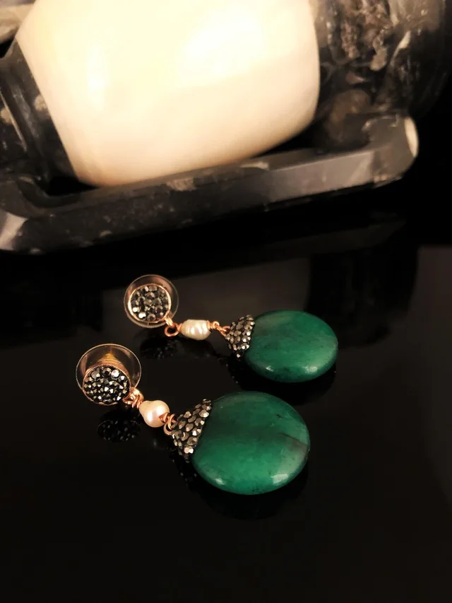 

Dr Stone Natural Stone Women 'S Agate Stone Rose Gold Plated Earrings KRB356 373144935