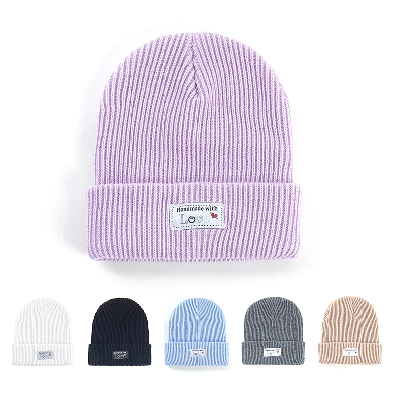 

Winter Hat For Women Ribbed Knitted Beanie Hats New Man Skullcap Unisex Warm Cuffed Solid Color Beanies Outdoor Casual Bonnets