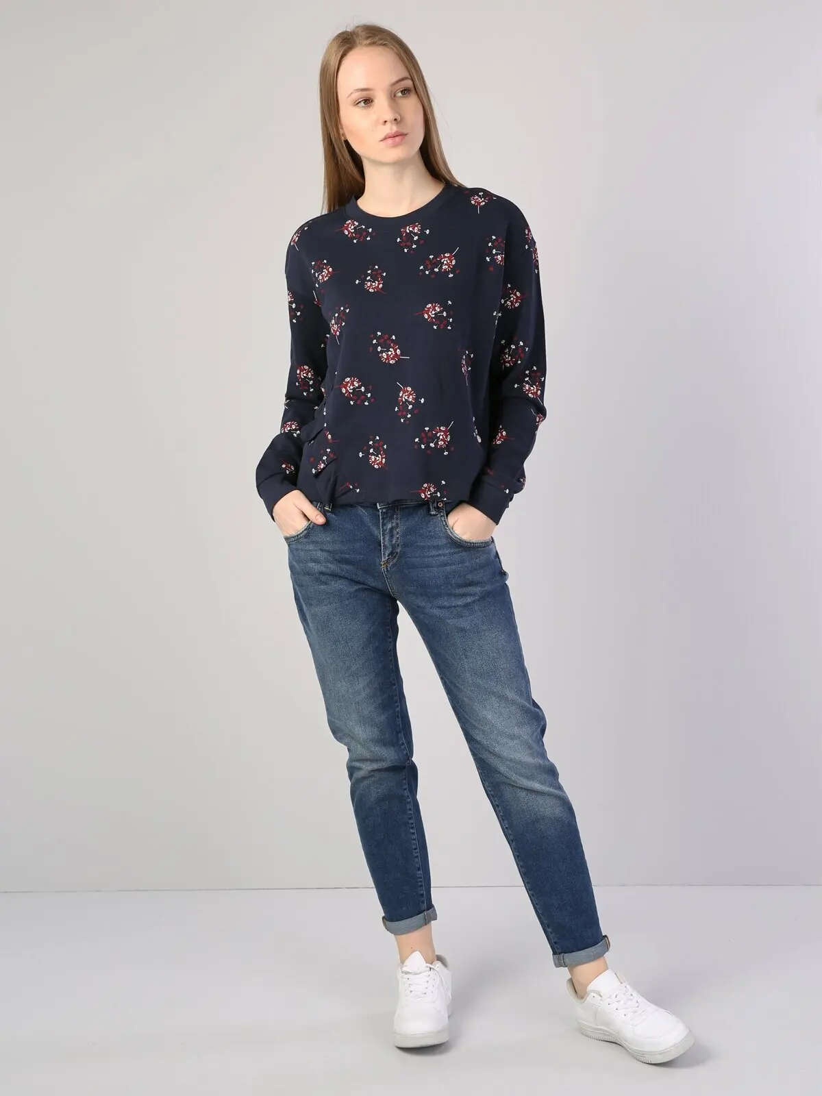 Colins Woman Navy Sweatshirt | Женская одежда