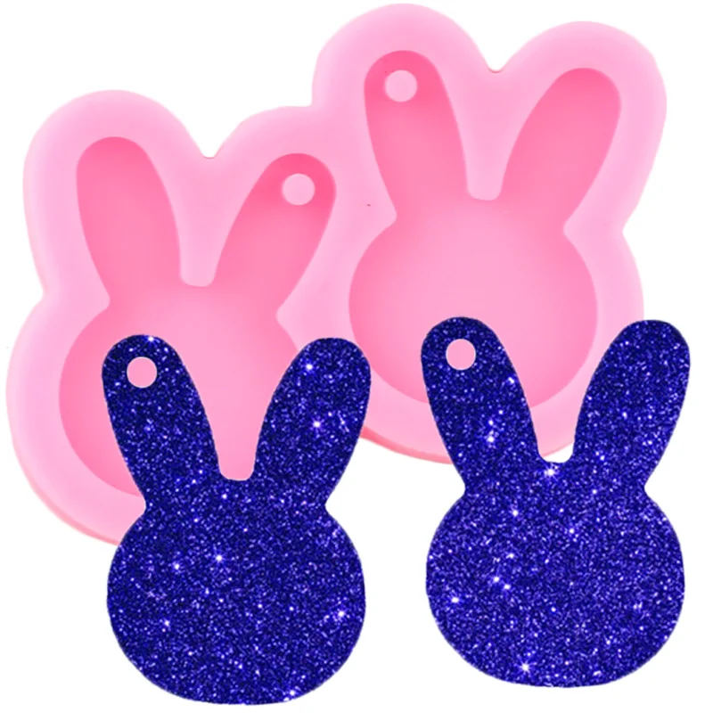 

Блестящая форма кролика, сделай сам, эпоксидная форма для сережек, силиконовые формы для сережек, кролик, женская безделушка, модные ювелирн...