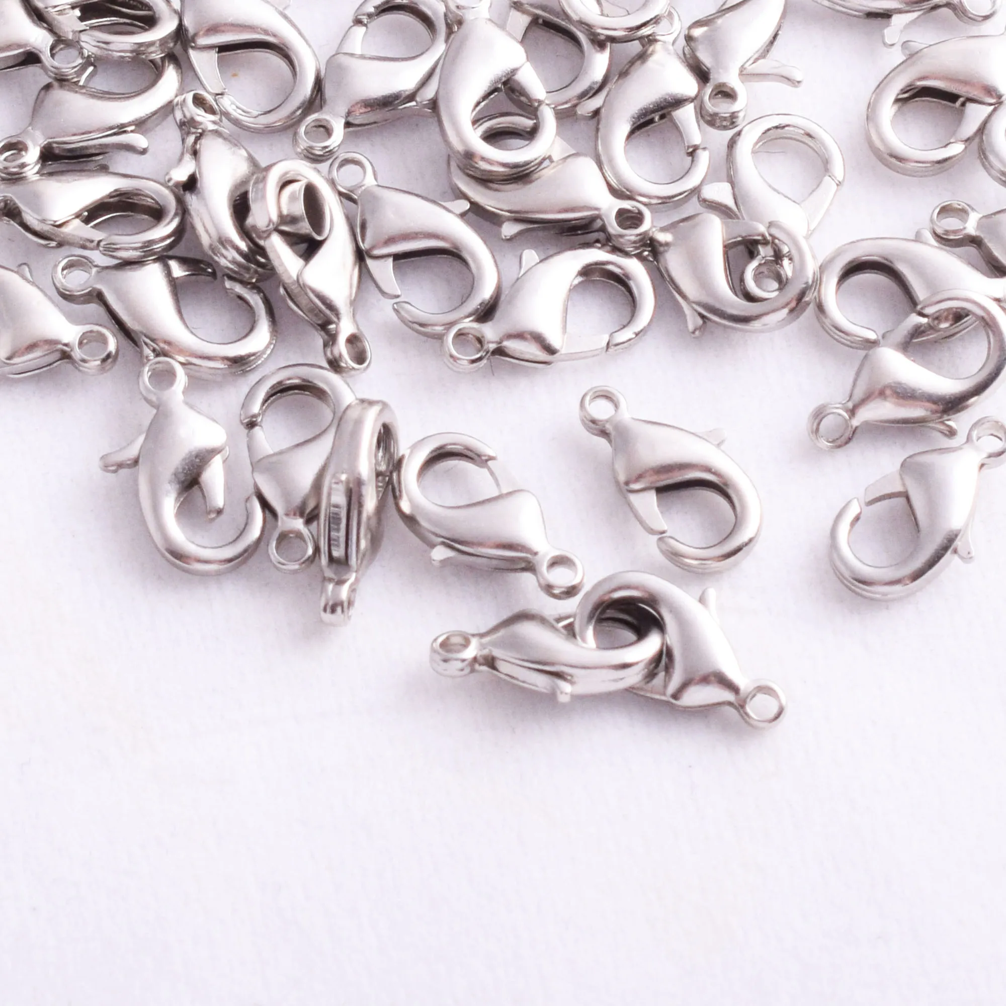 

Silver Tiny Lobster Claw Clasps Metal Parrot Clasps Trigger Clasp Necklace Closure Jewelry for Clasp Bracelet 100pcs 12mm