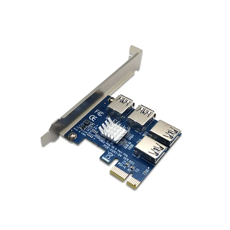 Адаптер PCIE 1-4 адаптер PCI-E-PCI-E 1 поворот 4 PCI-Express слот 1x до 4x 16x USB 3 0 конвертер