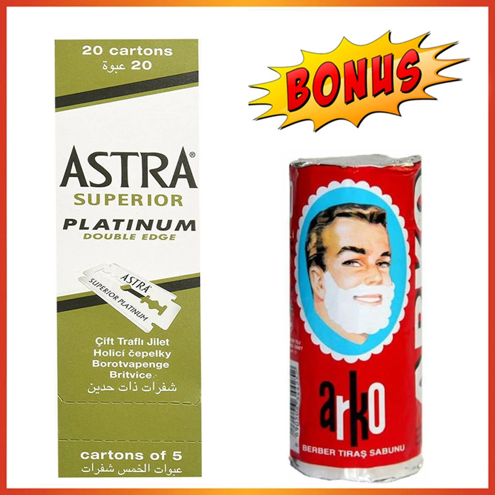 Лезвия для бритья Astra 100 шт. классические лезвия с двойным лезвием мужчин уход за