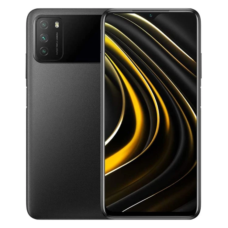 hot sale 6 53 inch miui 12 android 10 4gb64gb128gb 6000mah battery triple back cameras xiaomi poco m3 mobile phone worldwide free global shipping