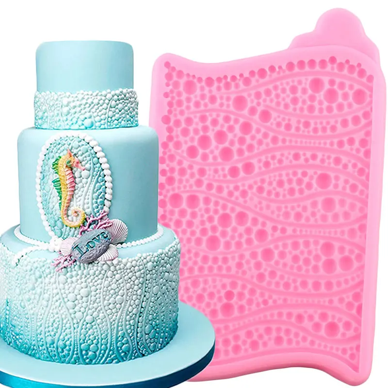 

Pearl Bubble Cake Border Silicone Mold Wedding Cupcake Fondant Molds Cake Decorating Tools Candy Clay Chocolate Gumpaste Moulds