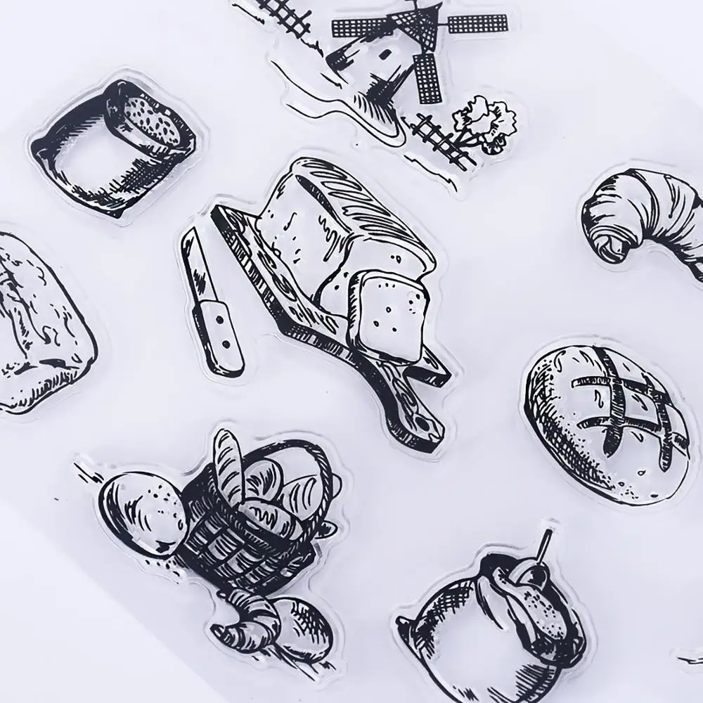 Breakfast bread material supplies clear transparent silicone seal for handmade DIY decoration scrapbook album card design | Дом и сад
