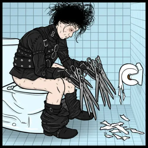 

The Struggle Of My Life Edward Scissorhands Art Funny Movie Black T-shirt S-3XL