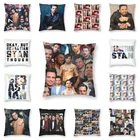 Мягкий чехол для подушки с изображением коллажа Себастьяна Стэна, для домашнего декора, 40x40 см, наволочка для гостиной