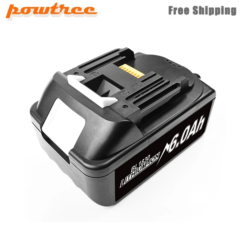 Литий ионный аккумулятор Powtree 18 в 6000 мАч для MAKITA BL1830 BL1835 BL1840 BL1860 LXT 400 аккумуляторы