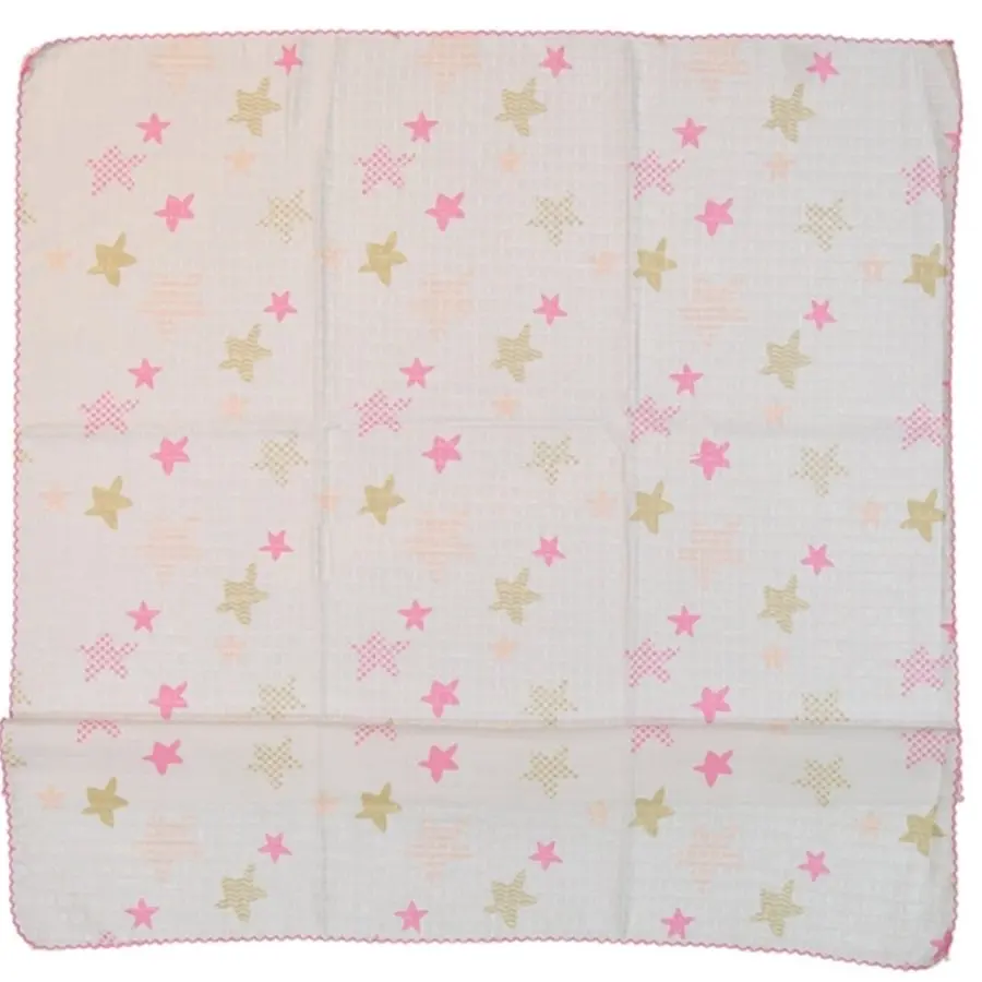 

Pink Star Muslin Girls Baby Blanket