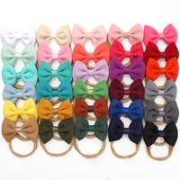 5pcs baby hair bows headband nylon head band for children kids girls soft newborn infant toddler hair accessories gifts