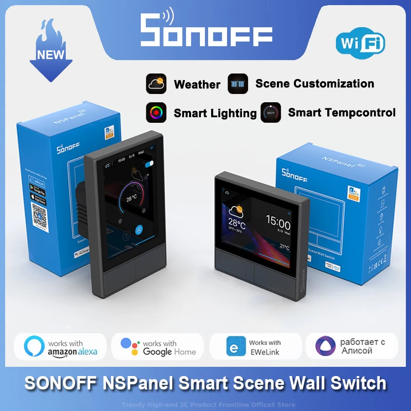 

Переключатель SONOFF NSPanel с поддержкой wi-fi и голосовым управлением