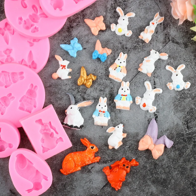 3D Easter Rabbit Animal Resin Silicone Mold DIY Bunny Cupcake Fondant Molds Cake Decorating Tools Chocolate Cookie Baking Moulds |