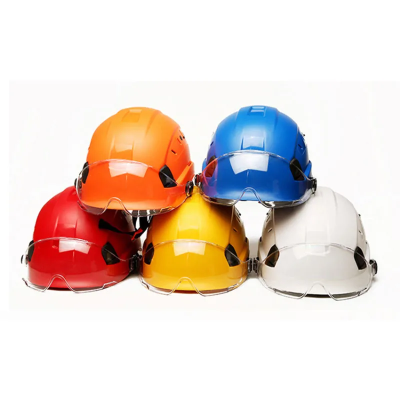 

High Quality For Working Climbing Riding ABS Protective Helmets Work Cap Safety Helmet With Goggles Construction Hard Hat