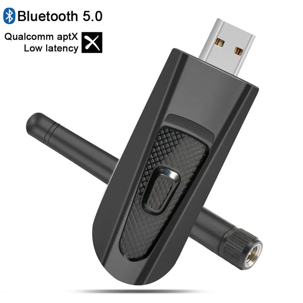 Black Dual Link Bluetooth 5,0 USB AptX низкая задержка аудио передатчик музыкальный адаптер для ТВ ПК Windows mac ноутбука nintendo PS4 - Цвет: Black