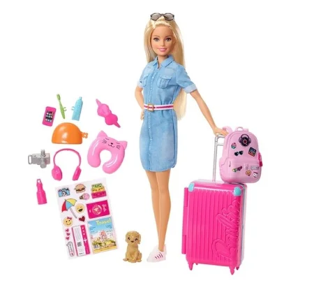 

Barbie Seyahatte Bebeği ve Aksesuarları- Sarışın Barbie- Orijinal Barbie - Tatile Giden Barbie - Valizi Olan Barbie