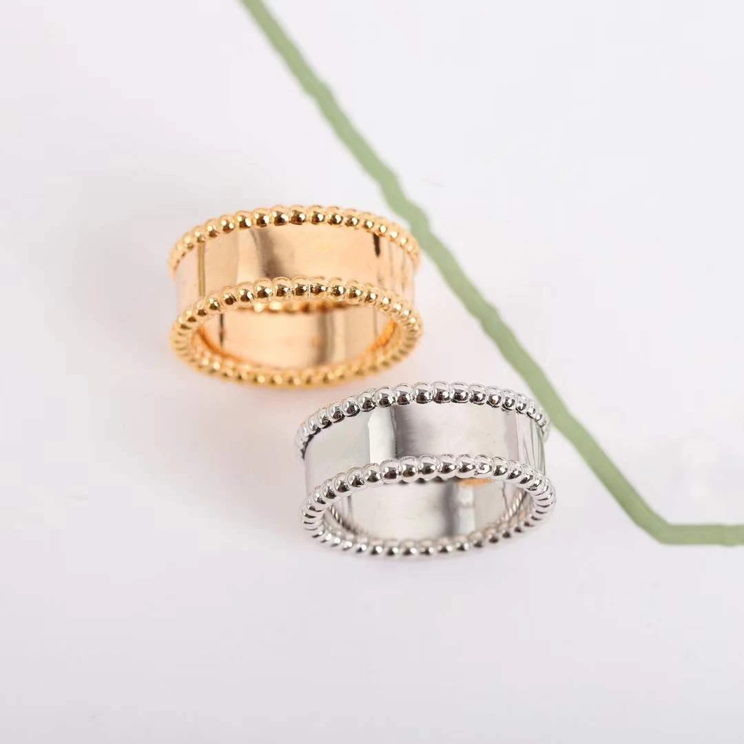 

European Famous Brand Ring 925 Sterling Silver Bead Ring Men And Women Fashion Luxury Brand Signature Jewelry Couple Ring