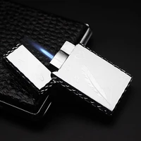 square metal loud butane gas lighter mini crisp torch jet lighter windproof cigarette cigar lighter smoking accessories