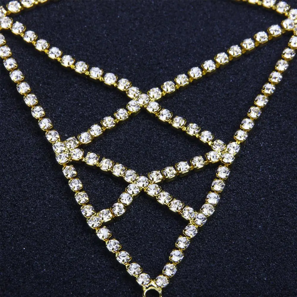 Со стильным поперечным тела цепочка с крупными серебристыми Цвет украшением в