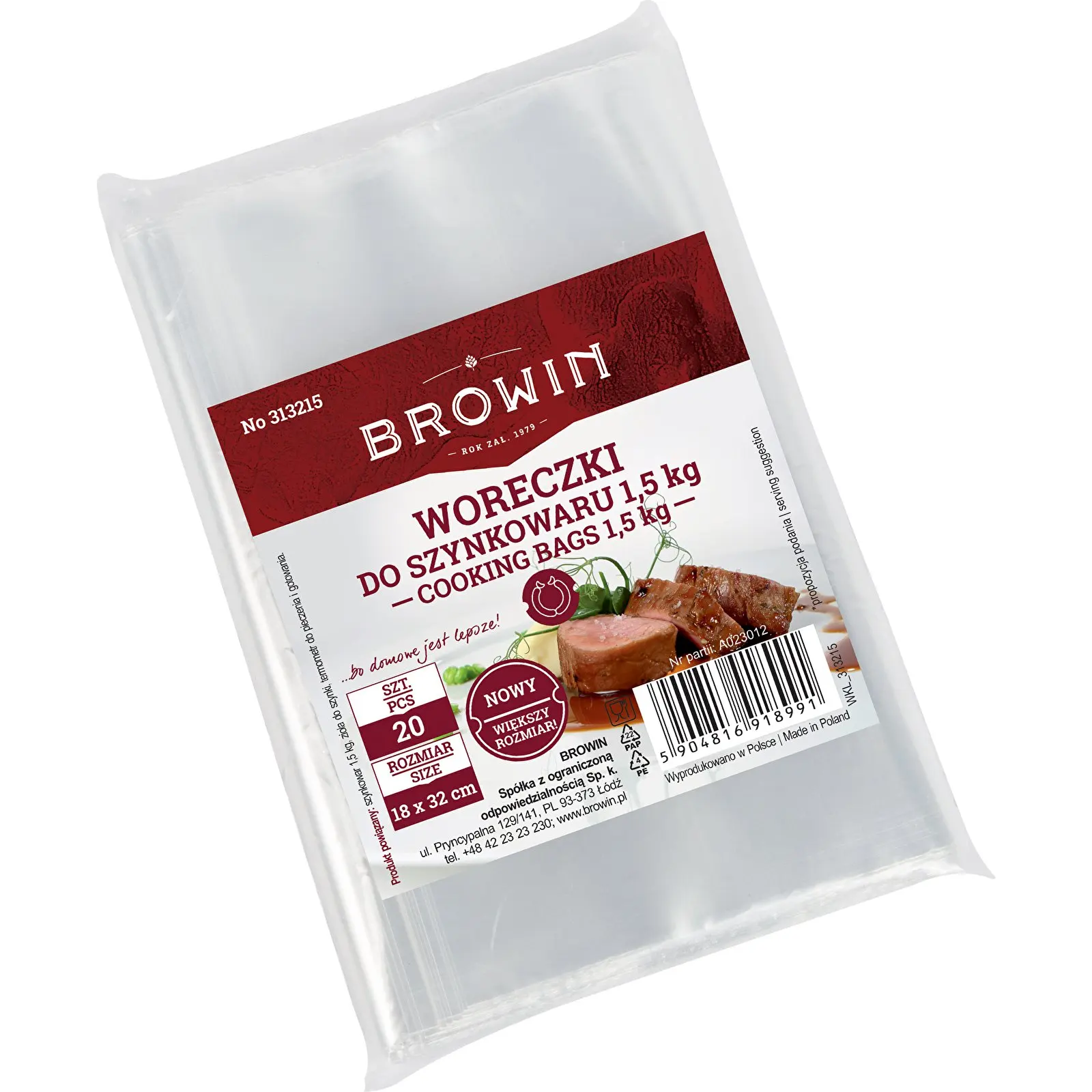 Пакеты для ветчинницы 1.5 кг. 313215 Полиэтиленовые 20 шт.Ham Maker ветчины Домашняя