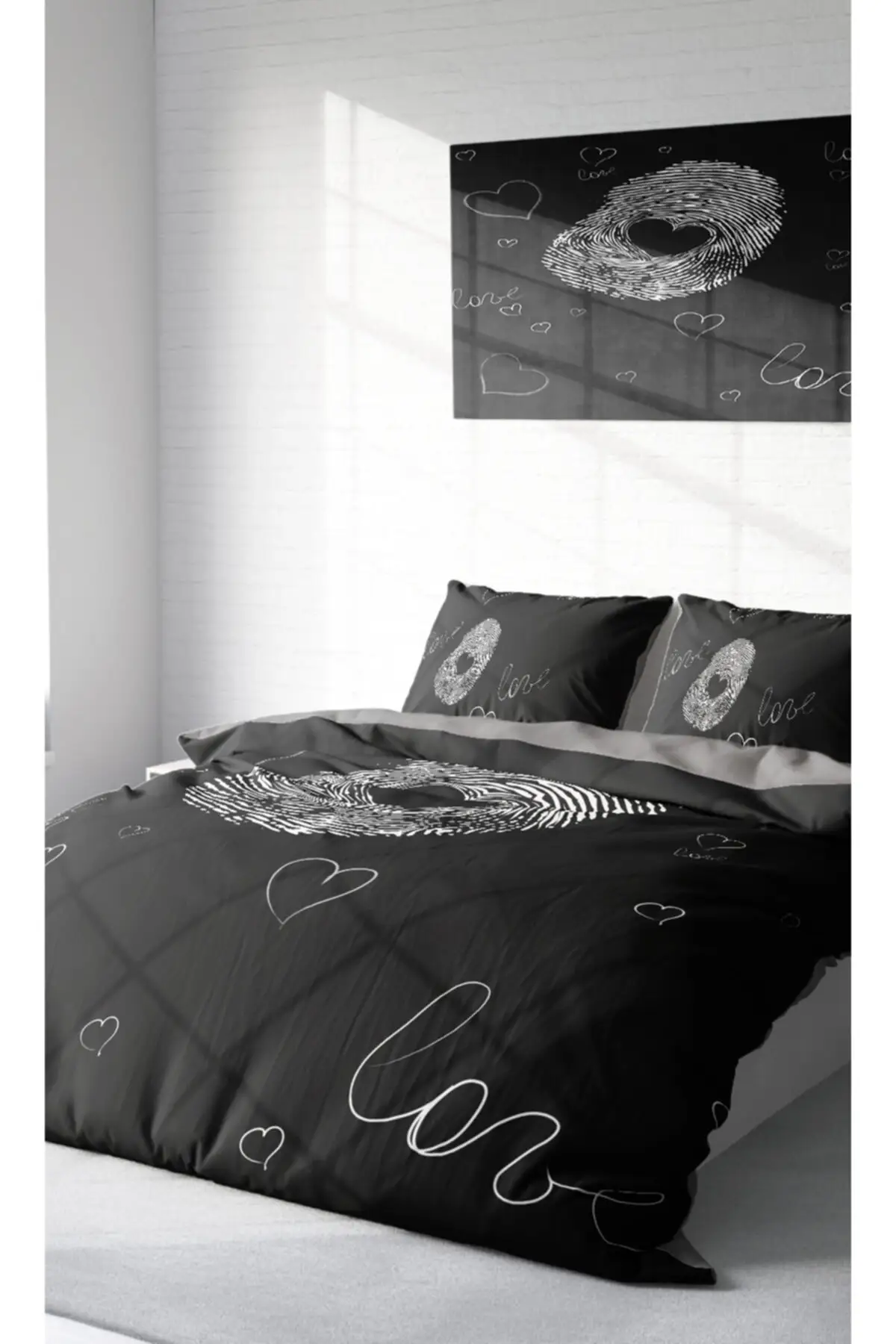 

3d Design Bedding Set Adult Duvet Cover Sets Bedclothes Bed Queen Size City Twin Comforter Bedding Set Love Sign Romantic