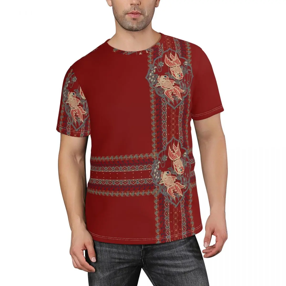 

Men's Summer Tops Shirt Beach TShirt For Men Casual Short Sleeve Clothes T-Shirt Hip Hop 3D Printing O-NeckTop