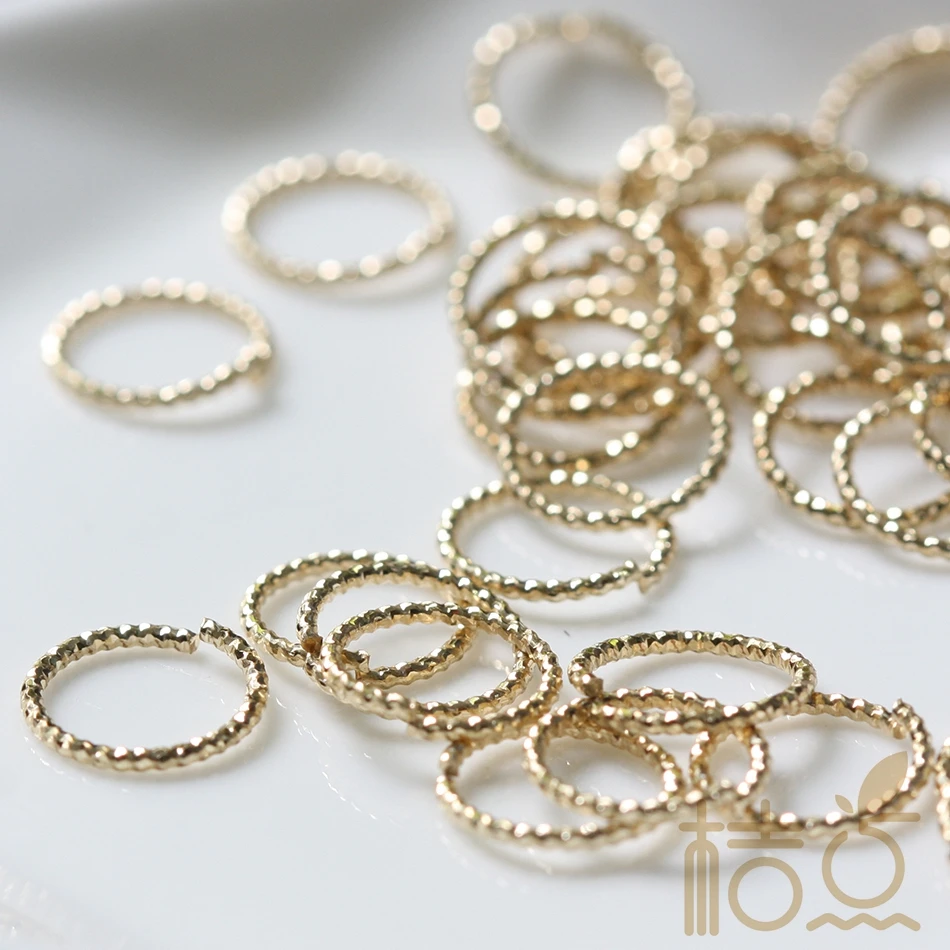 

Solid Brass Opened Textured Jump Rings-10x1mm (4199C-S-420)
