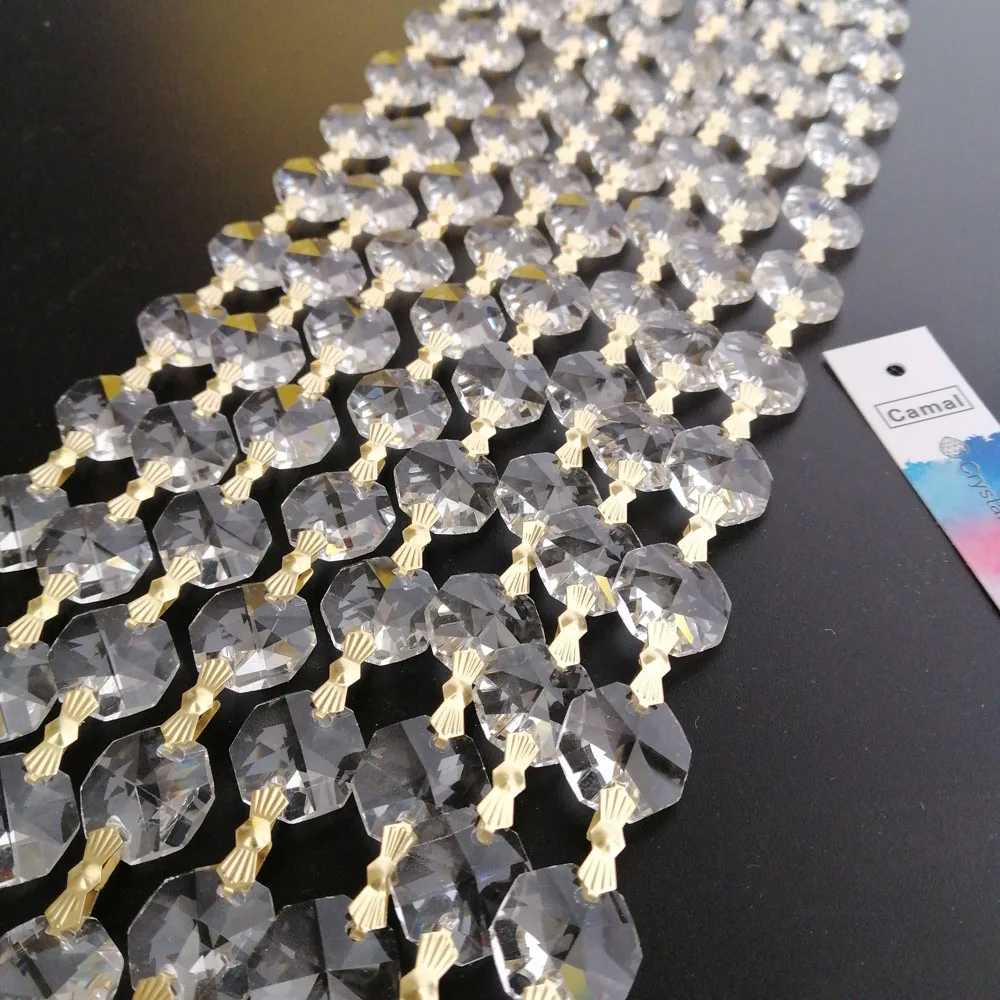 Прозрачная (Золотая Бабочка) гирлянда из кристаллов 100 см/фута 14 мм|Люстра