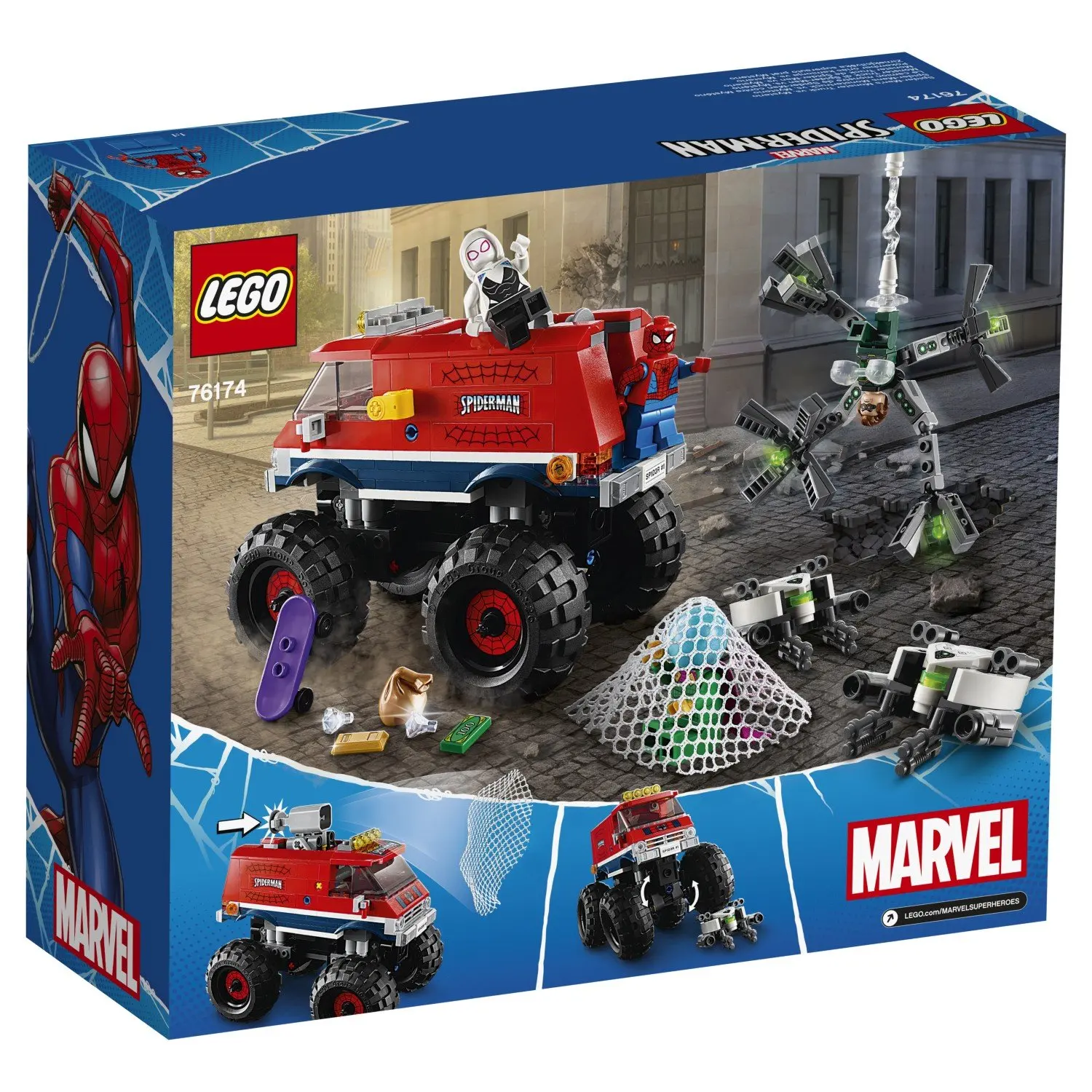 Конструктор LEGO Super Heroes Монстр-трак Человека-Паука против Мистерио 76174 | Игрушки и