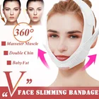 Дышащая V-образная маска для подтяжки лица Регулируемая подтяжка щек лента для лица тонкая маска для уменьшения двойного подбородка бандаж против морщин Натяжной ремень
