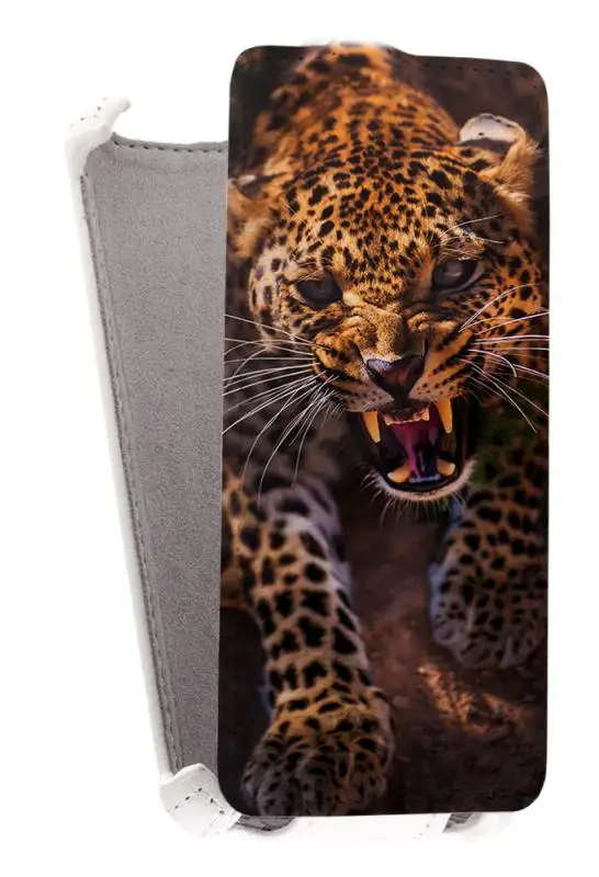 Кожаный чехол для Fly IQ 4491 Era Life 3 Armor Case (Белый) (Дизайн 147) | Мобильные телефоны и
