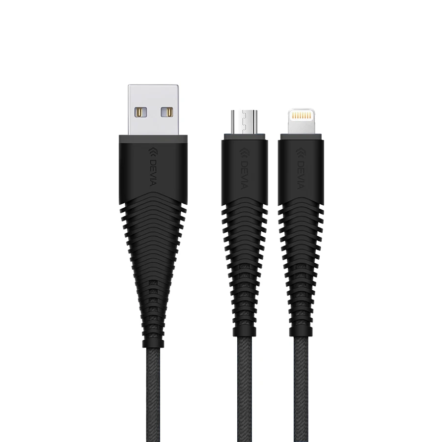 Кабель Devia Fish 2 in 1 Micro Usb and Lightning