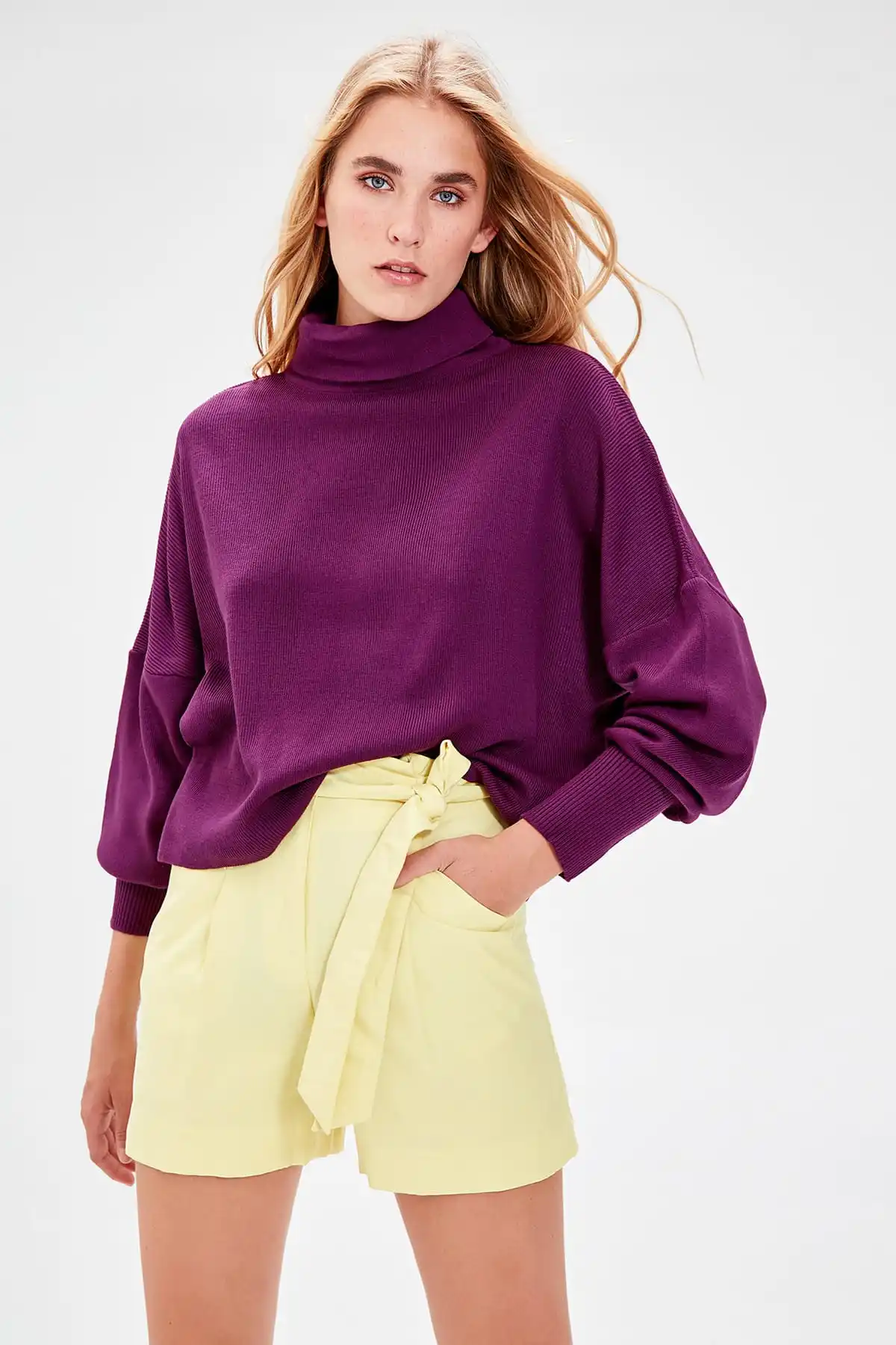 Trendyol фиолетовый свитер водолазка TWOAW20KZ0090| |