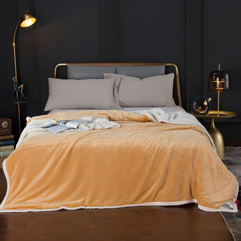 Толстое мягкое одеяло из кораллового флиса портативное моющееся для взрослых