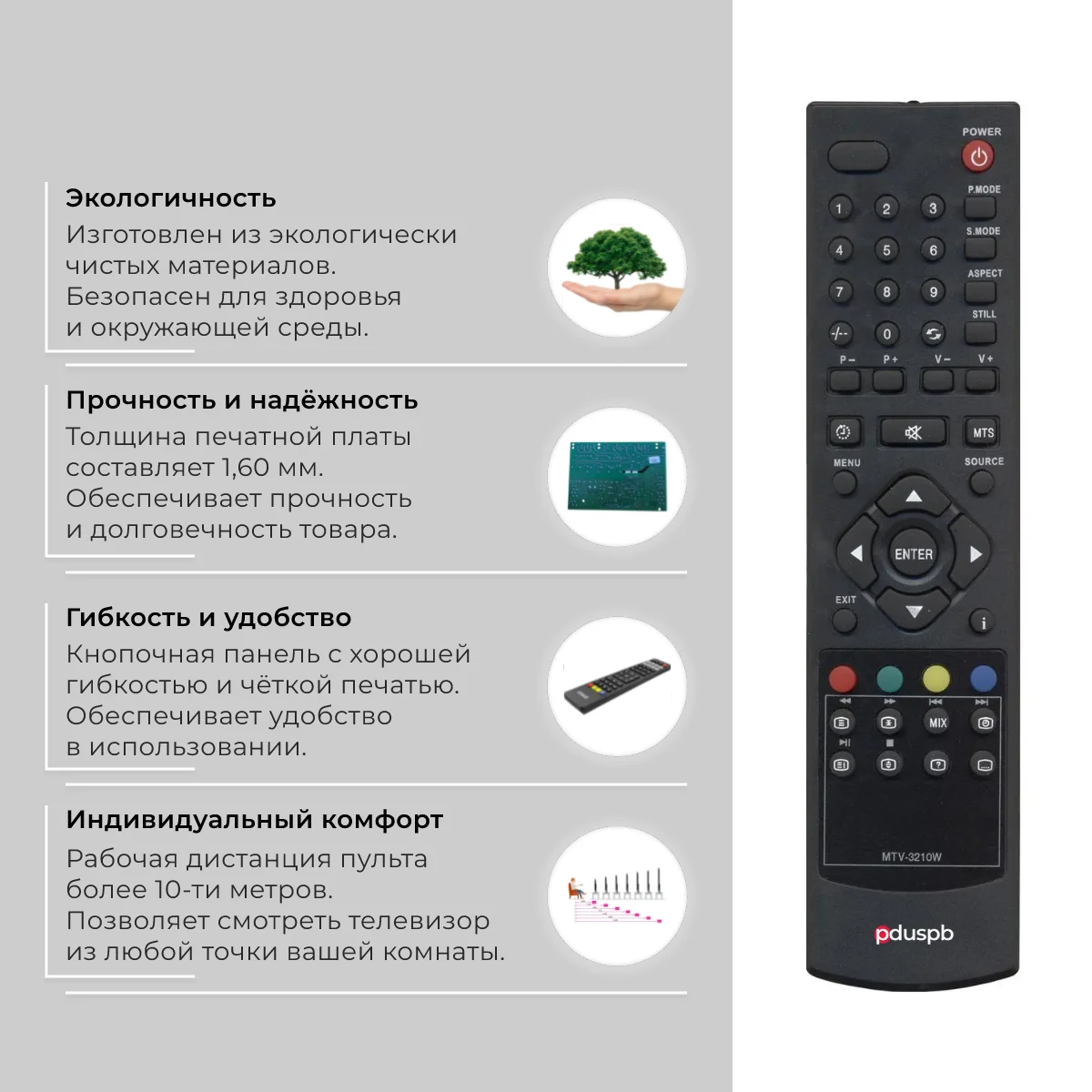 Пульт ду MTV-3210W для телевизора Ergo | Электроника