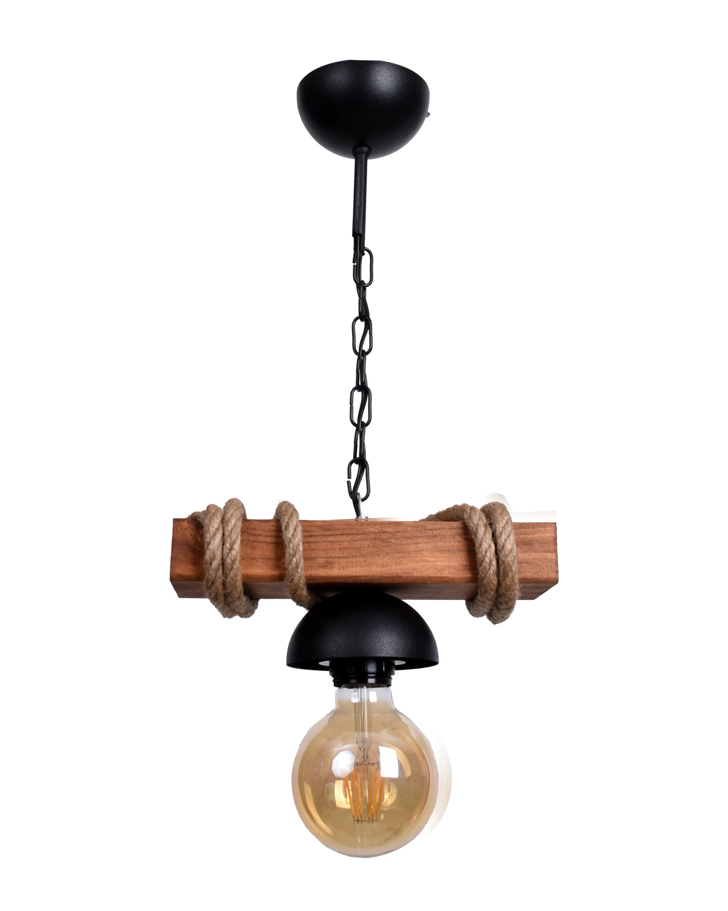 

Vedemo Single Rustic Nigrum Rope Wooden Chandelier