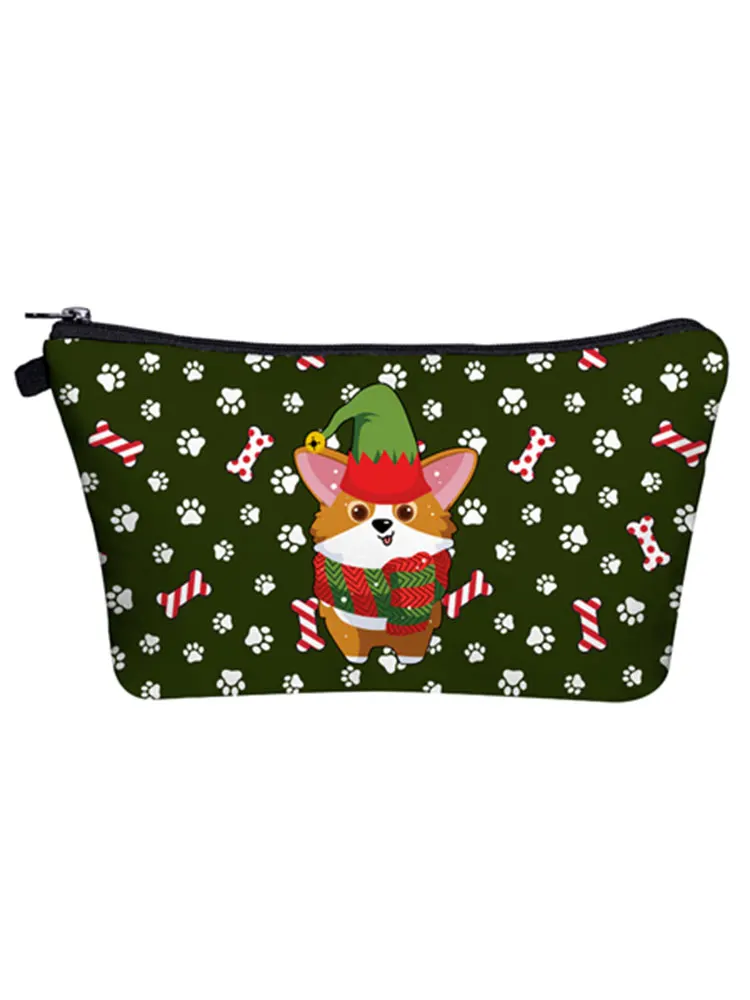 

Cute Christmas Dog Printed Cosmetic Bags Parents Gift Women's Bag Makeup Bag Durable Toiletry Bag Coin Purse Kids Pencil Case