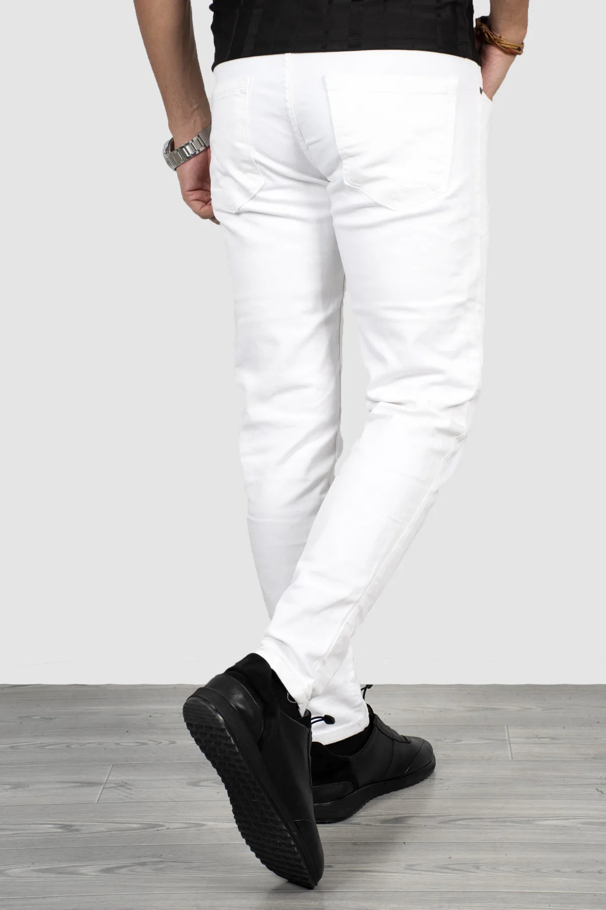 

DeepSEA Male White Slim Fit Jeans Denim Long Pants Slim Fit Cotton Lycra Street Clothing Four Seasons Vintage Casual 2004257