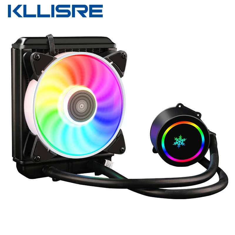Водяное охлаждение процессора Kllisre кулер вентилятор RGB для Intel LGA 1150 1151 1155 1200 1366 AMD